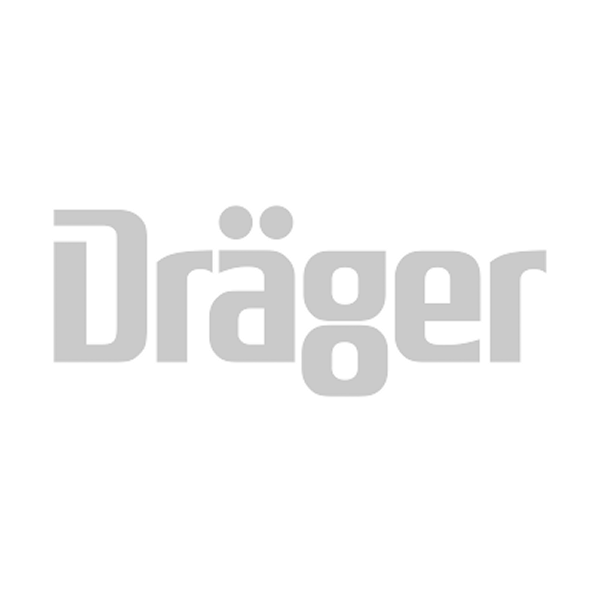 Das Bild zeigt das Dräger-Logo mit dem Wort Dräger in einer fetten, grauen Schrift. Der Buchstabe a enthält einen Umlaut, und der Hintergrund ist weiß.